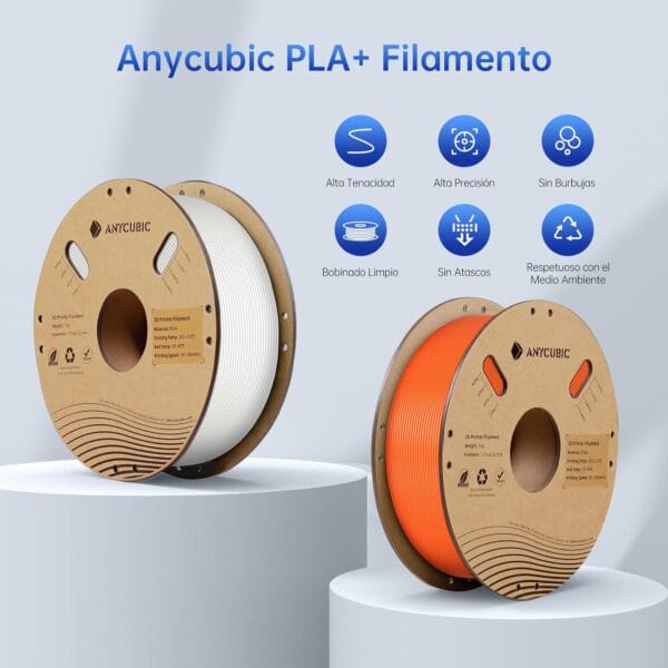 ANYCUBIC PLA+ Filamento 1,75mm 1KG, Resiliencia Mejorada, Enrollado Limpio, Filamento PLA Plus para Impresora 3D, Precisión Dimensional +/- 0,02 mm, Reconocimiento RFID, Bobina 1kg - Imagen 2